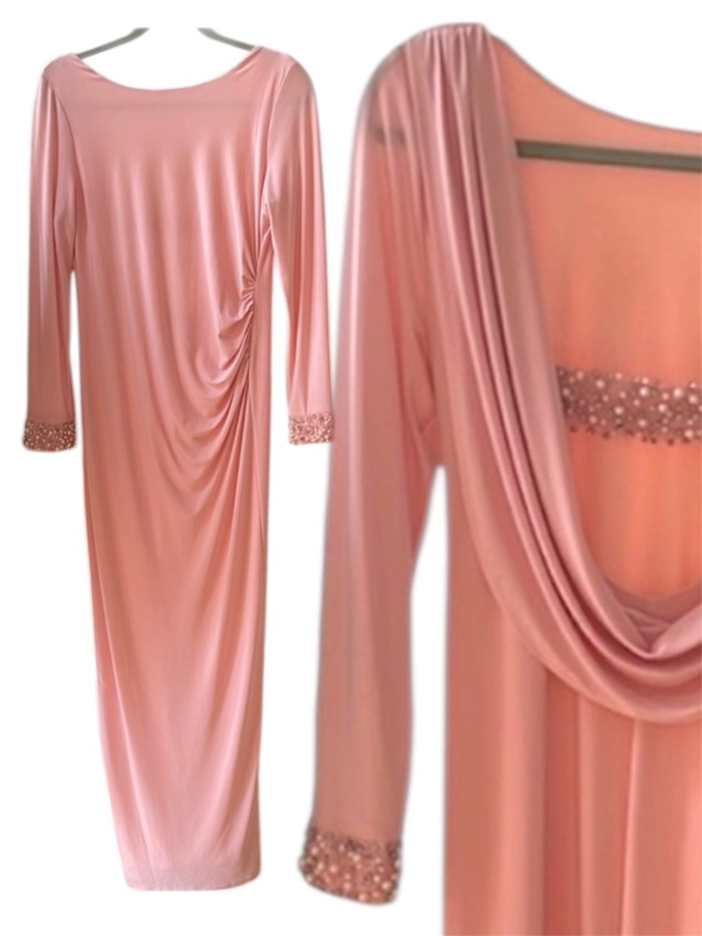 pink evening gown size 10 | open back | classy ball gown | prom | size 10